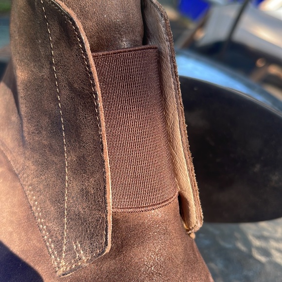 Eileen Fisher Brown Leather Ankle bootie - Picture 5 of 7